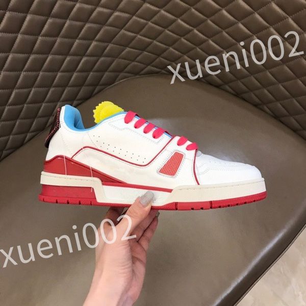 

new luxury designer sneakers women shoes classic calfskin sneakers casual style leather trainers lace-up sports train shoes size 39-44 rd101, Black