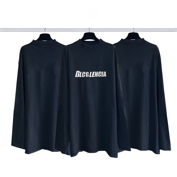 

blcg lencia autumn high standard long sleeve t-shirts men heavyweight 100% cotton fabric washed vintage retro pullover 85209, White;black