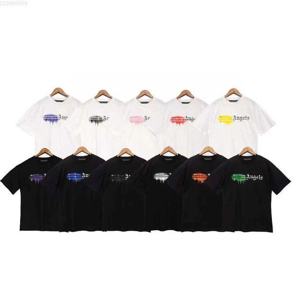 

651l designer of luxury t shirt brand palms angels angel t shirt pa clothing spray letter short sleeve spring summer tide men and women tee, White;black