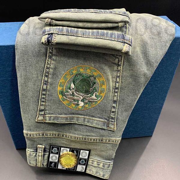 

jeans 22ss oversized vers pants medusa embroidered denim trousers hip hop sweatpants 4xl 5xl 6xl njq7, Blue