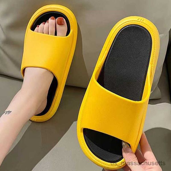 

slipper slippers women non-slip summer mixed colors couple outside home indoor bathroom household bath sandals men flip flops r230816, Black;grey
