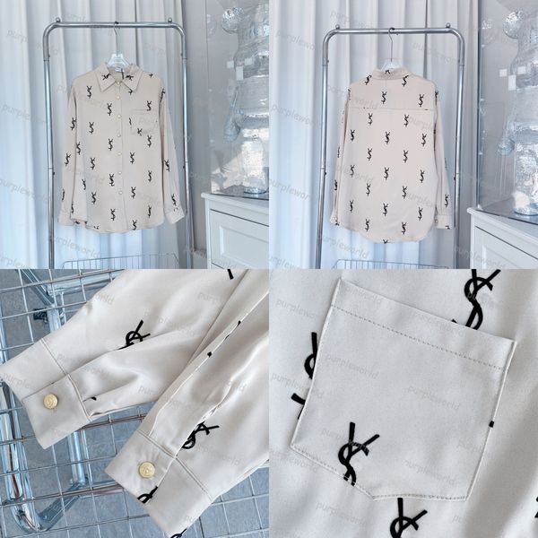 

designer womens loose shirt fashion alphabet print summer translucent sunscreen blouse casual long sleeves, White