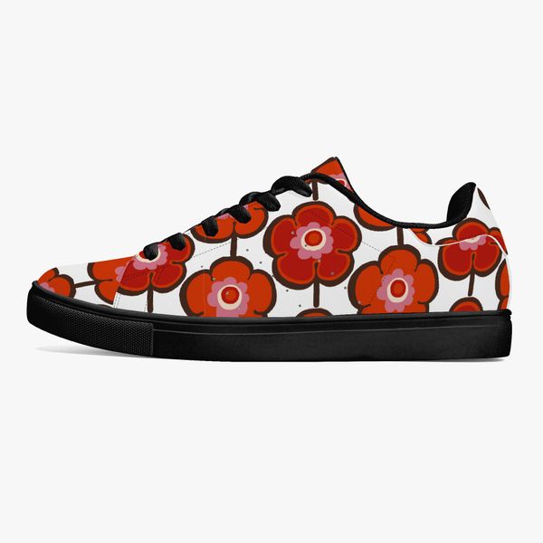 

customized shoes casual shoes diy shoes outdoor shoes white and red flowers