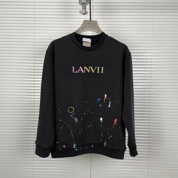 

men's plus size hoodies & sweatshirts in autumn / winter 2024 acquard knitting machine e custom jnlarged detail crew neck cotton 33g, Black;brown