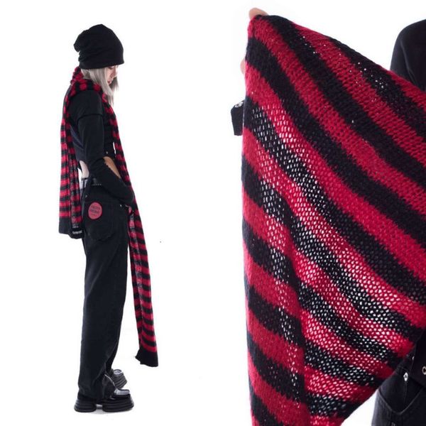 

scarves y2k girl long scarves korean japanese basic scarf gothic stripe women harajuku knitted neckerchief scarf accessories 230816, Blue;gray