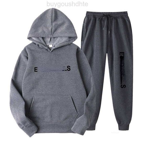 

ess hoodie designer and sweatpants suit for men and women fleece casual sweatshirt korean fashion autumn and winter 2023 new 18ew, Gray