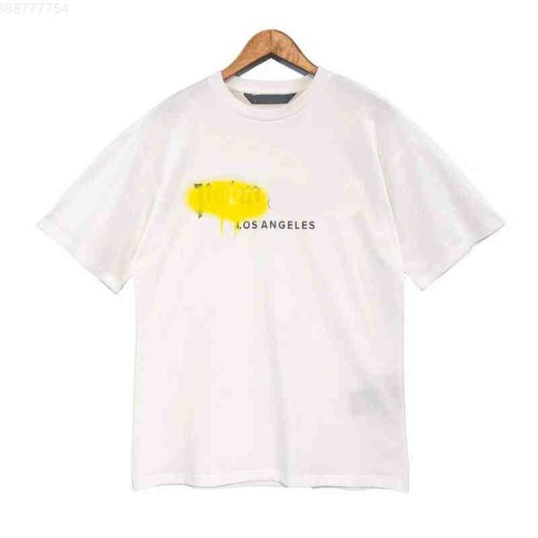 

l2hk designer shirts luxury t shirt brand palms angels tshirt pa clothing spray letter short sleeve spring summer tide men women tees, White;black