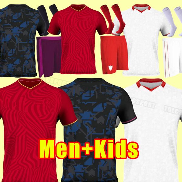 

23 24 sevillas soccer jerseys gomez rakitic .ocampos navas suso munir y.en-nesyri 2023 2024 men kids kits football shirts martial mir lamel, Black;yellow