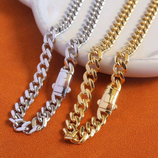 

dropshipping 6mm fashion au750 pure real gold pawnable cuban link chain necklace fine jewelry women men necklaces, Silver