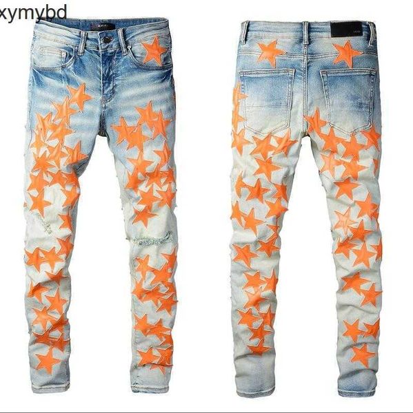 

mens designer rock revival jeans star high elastics distressed ripped slim fit motorcycle biker denim for men s fashion black pants#031, Blue