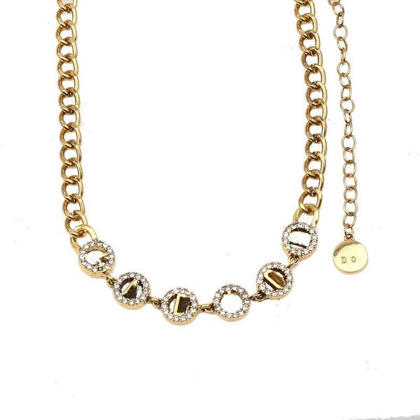 

charm design bangles brand pendant necklaces letter bracelet chain women 18k gold plated crystal rhinestone wristband link chain gifts jewer, Silver