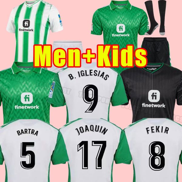 

23 24 real betis home away soccer jerseys juanmi b.iglesias 2023 2024 joaquin canales fekir alex moreno willian j. mens new season men kids, Black;yellow