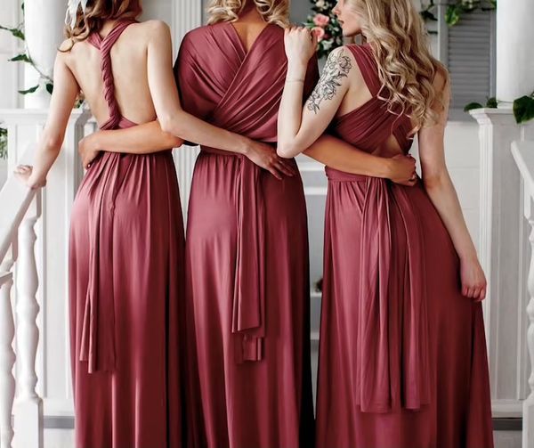 

basic casual dresses rosewood floor length long maxi infinity dress convertible formal wrap bridesmaid dress evening dress wedding cocktail, Black;gray