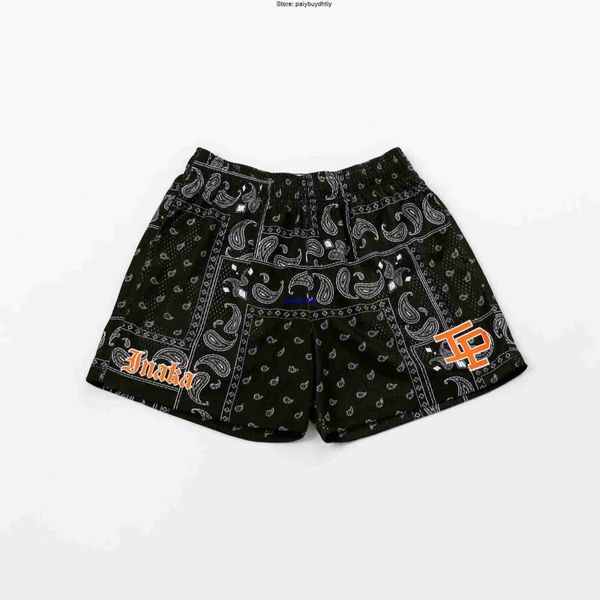 

lph8 men's shorts new american ip with breathable mesh for outdoor fitness training cashew flower beach summer men, White;black
