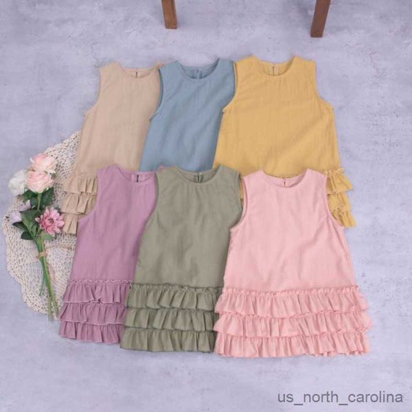 

girl's dresses girl dress cotton skirt clothes clothing for baby kids children summer pastoral fashion casual a-line solid pure color d, Red;yellow