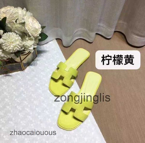 

summer sandal shoes women's bear 2023 her slipper oran slippers designer baida color matching leather flat sandals for tourism litchi p