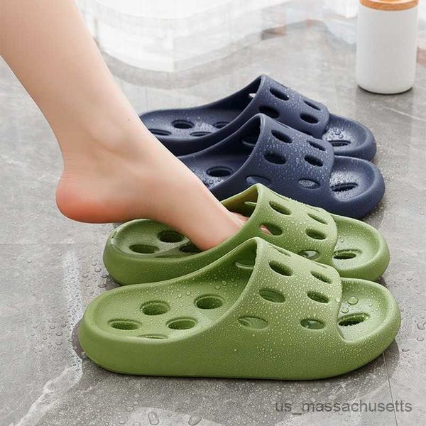 

slipper bathroom slippers hollow out women men summer shoes soft anti-slip flip flops indoor outdoor sandals couple r230816, Black;grey