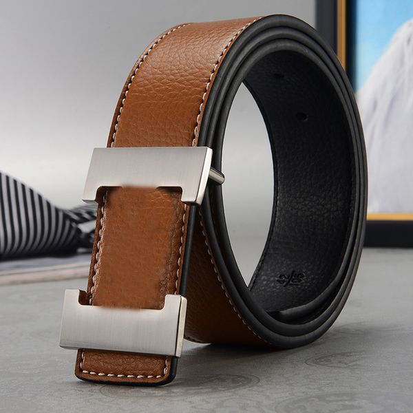 

designer belt mens luxurys designer belt gold sliver mens leather belt black yellow white smooth buckle belts alloy solid belt available siz, Black;brown