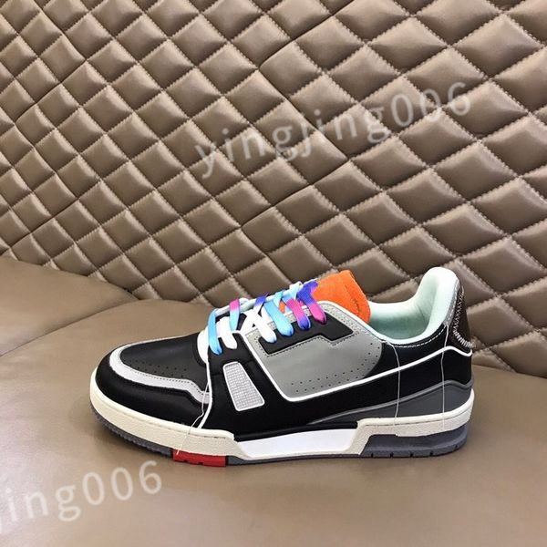 

new luxurys designer sneaker virgil trainer casual shoes calfskin leather abloh white red blue overlays platform low sneakers size 39-44 rd1, Black