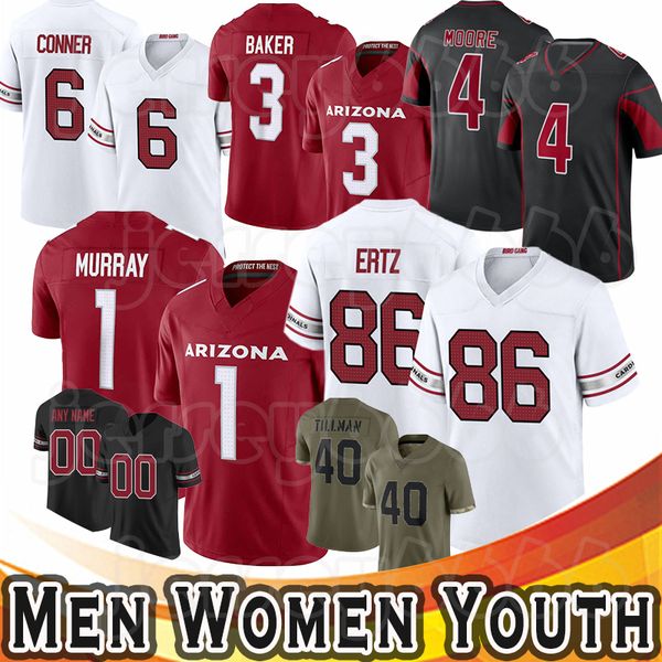 

budda baker football jerseys james conner arizonas kyler murray cardinal zach ertz rondale moore isaiah simmons marquise brown pat tillman t, Black;red
