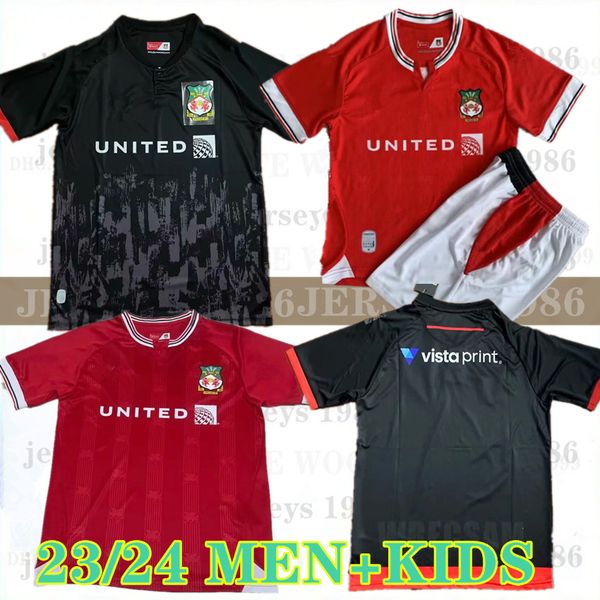 

23 24 wrexham mullin soccer jersey 2023 2024 wrexham short sleeve soccer shirt outdoor sport t shirts and shorts and kits shirt, Black;yellow