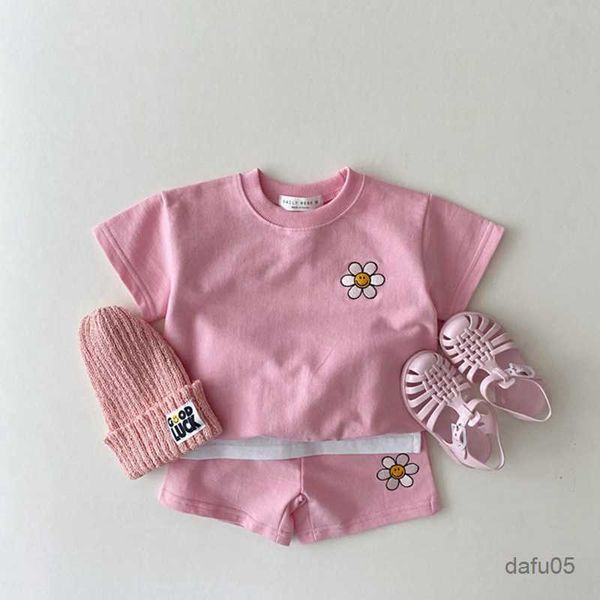 

clothing sets kids clothes sets 2023 summer girls short sleeve foral +shorts 2pcs suits boys loungewear children clothing r230816, White