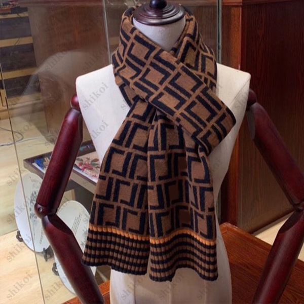 

luxury designer scarves womens knitted scarf winter wraps warm shawl pashmina smooth and thin classic double letter vintage mens scarf brown, Blue;gray