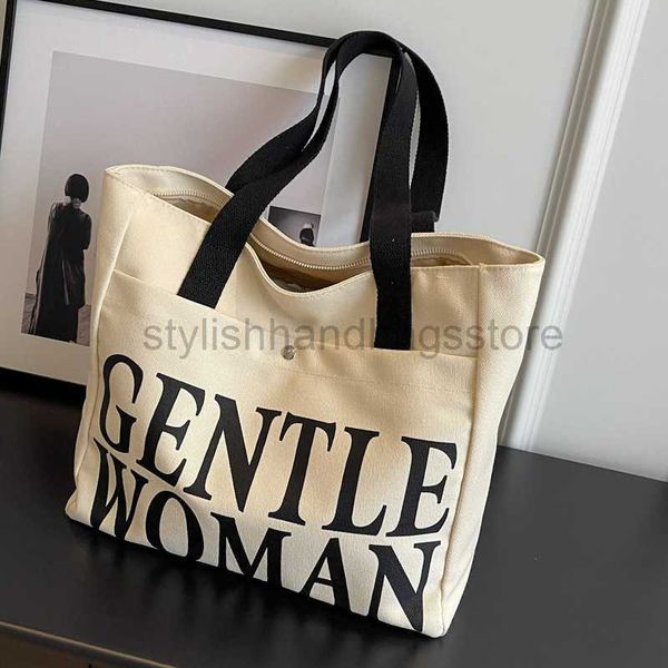 

totes large capacity spring/summer versatile one shopping canvas commuter handbag letter bagstylishhandbagsstore
