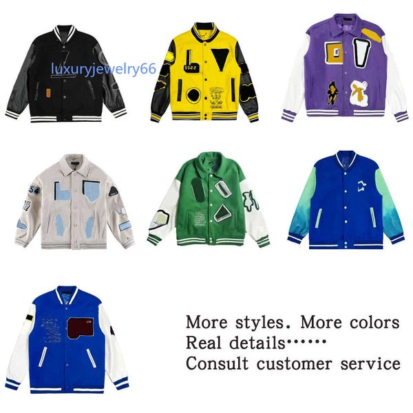 

mens varsity jacket letterman jacket embroidery autumn men hip hop jackets breasted flocking leather sleeves baseball coat, Black;brown