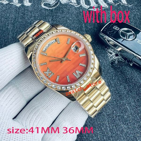 

new men's and women's watch designer automatic movement diamond watch 41mm36mm diamond waterproof sapphire glass watch luxury date, Slivery;brown