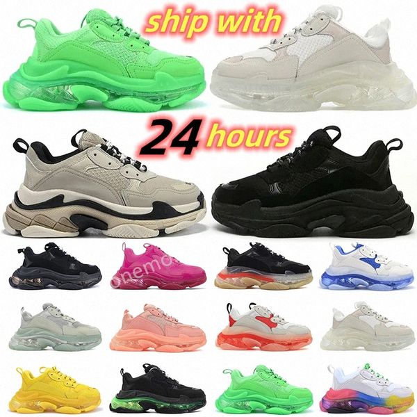 

designer triple s 17fw men women outdoor shoes sneakers clear sole platform black white grey red pink blue green mens runner trainers sports
