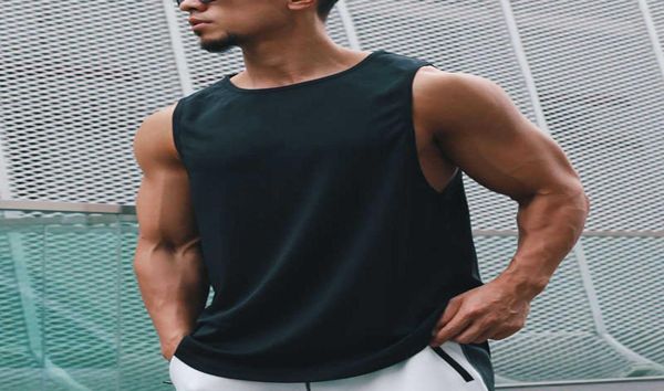 

2022 vest mens solid color quick drying running training fitness leisure breathable sports shirt men039s sleeveless outdoo7327153, White;black