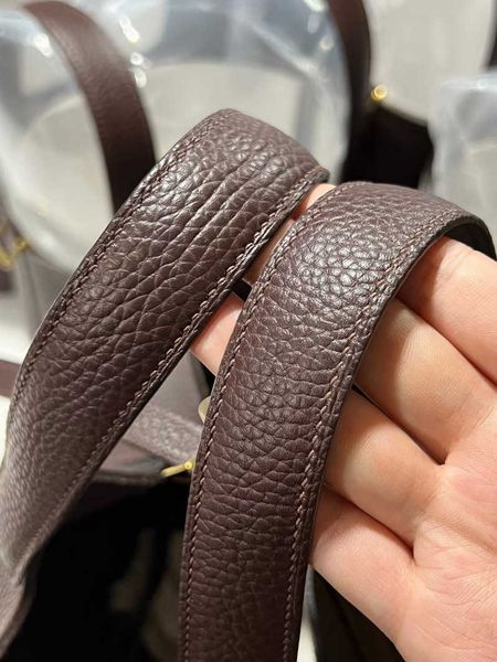 

authentic handbag desinger totes picotin bags handmade wax line h home vegetable basket skin embryo tc leather pure steel hardware highend p
