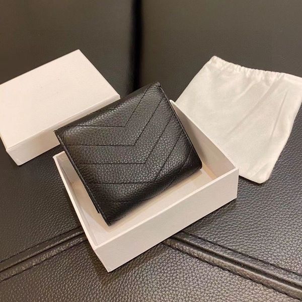 

designer letter embroidery solid color cowhide purse short appearance level compact holder high look level ladies credit card holder purse w, Red;black