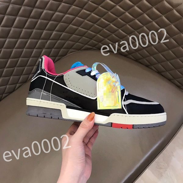 

new quality casual shoes brand men sneaker leather trainers man technical rubber runner sports lug sole walking size 39-44 rd1012, Black