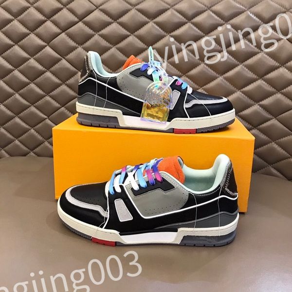 

2023 luxurys designer woman shoe leather lace up men fashion platform sneakers white black mens womens casual shoes chaussures size 39-44 rd