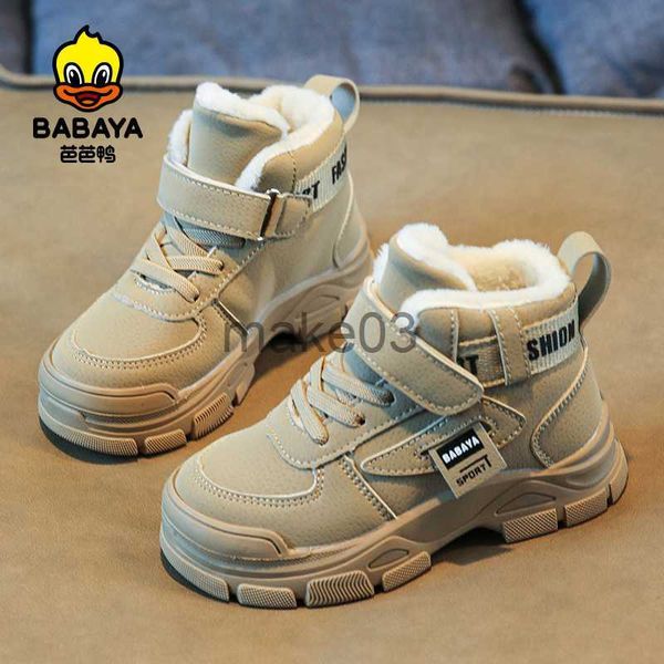 

boots babaya children' snow boots plus velvet boys boots for kids thickened 2023 new fashion warm sports shoes girls winter shoes j230, Black;grey