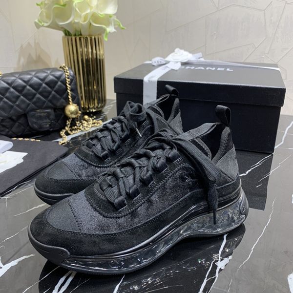 

designer woman shoe leather lace up men fashion platform oversized sneakers white black mens womens luxury velvet suede casual 0816