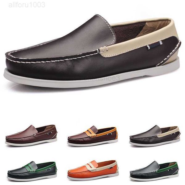 

casual leather driving men's shoes peas soft sole rubber fashion black navy champagne tan khaki yellow grey footwear all-match lazy274
