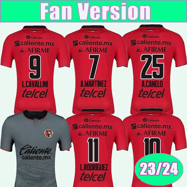 

23 24 club tijuana soccer jersey a. martinez . cavallini k. castaneda . rodriguez c. rivera a. canelo c. gonzalez home away football shirt, Black;yellow