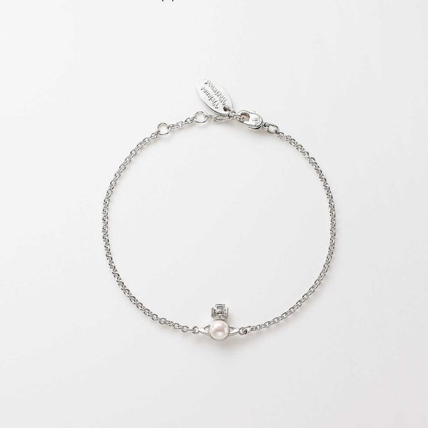

vivian bracelet empress dowager west wood balbina mini pearl saturn bracelet simple and classic, Black