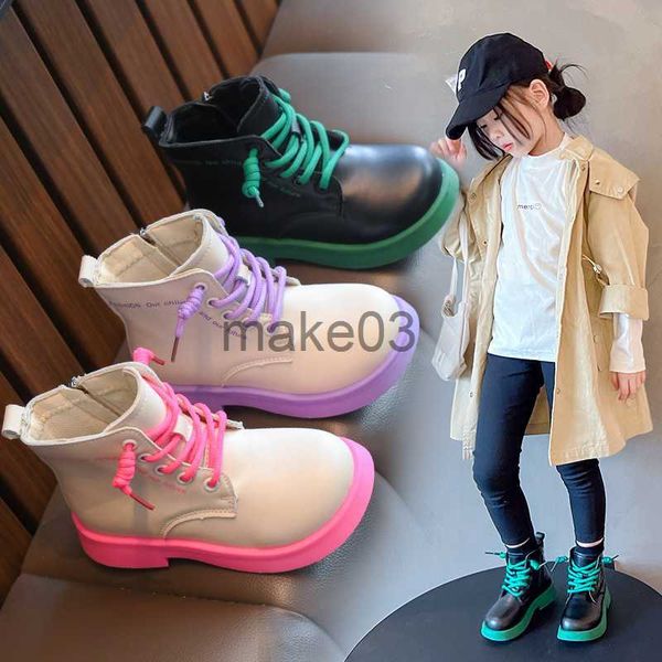 

boots children' boots single girl boots 2022 new autumn baby princess leather boots british wind boots j230816, Black;grey