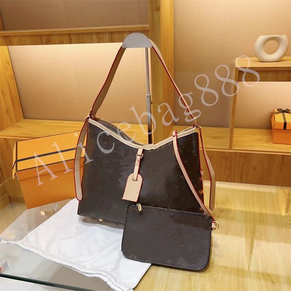 

pu leather shoulder bags 2pcs/set girl bags flower letter print big capacity handbags 5 color zipper handbag luxury designer women bag with