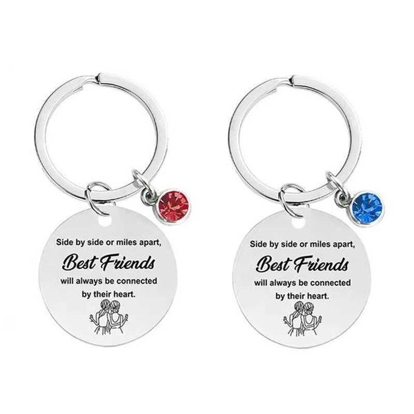 

v8jt key rings new friends sisters friend creative gift stainless steel keychain, Slivery;golden
