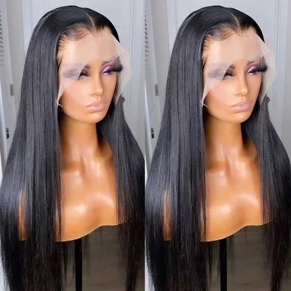 

chemical fiber lace front wig cover with semi mechanical high temperature silk chemical fiber lace front wig 230816, Black