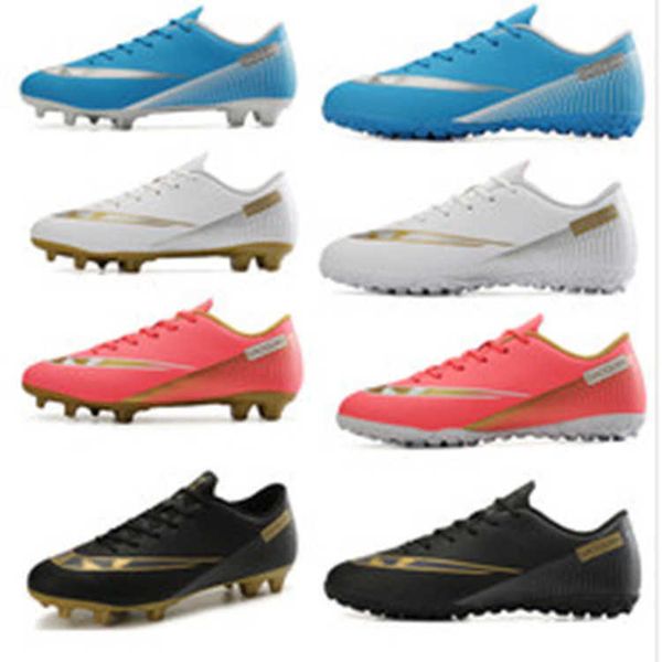 

youth mens low football shoes tf ag comfortable soccer boots womens pink blue training shoes size 32-47