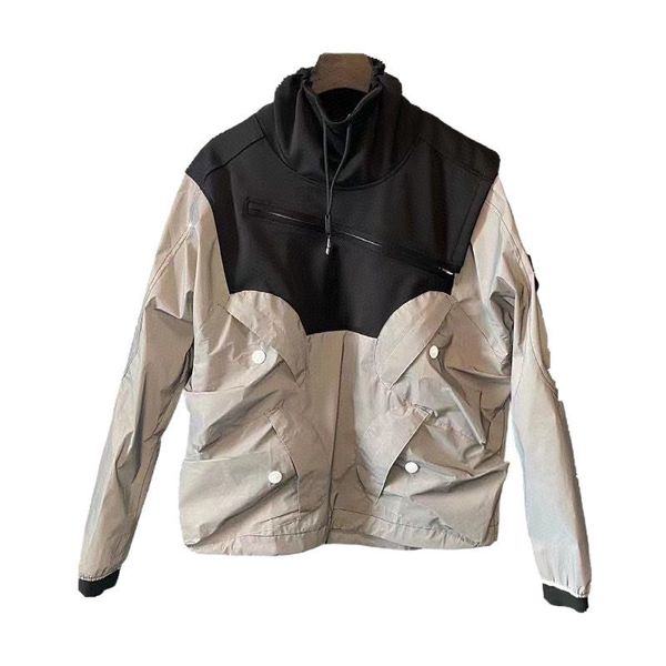 

ston korean outdoor 3m reflective tactical jacket waterproof hard shell charge clothing men's spring and autumn outwear, Black;brown