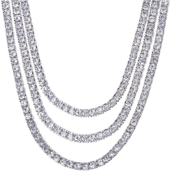 

sterling sier 3mm vvs moissanite diamond tennis necklace, Silver