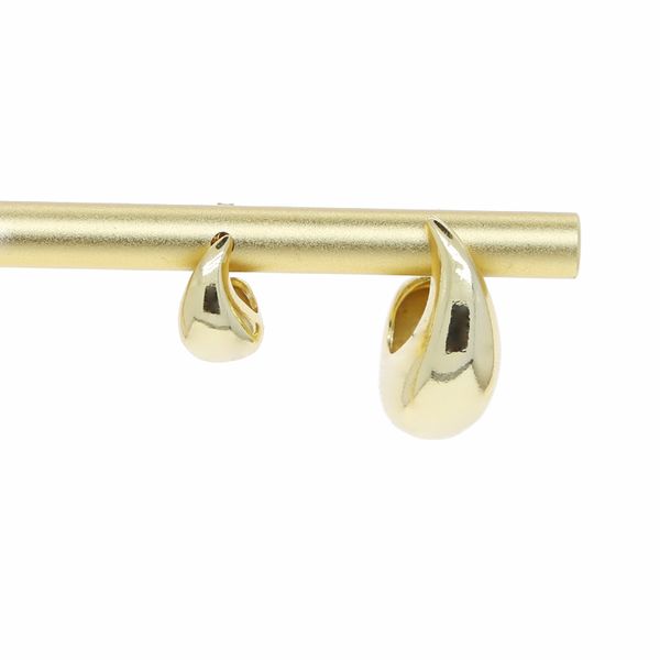 

gold color chunky dome teardrop peas shape stud earrings mini glossy high polished fashion hip hop women lady festival gift jewelry, Golden