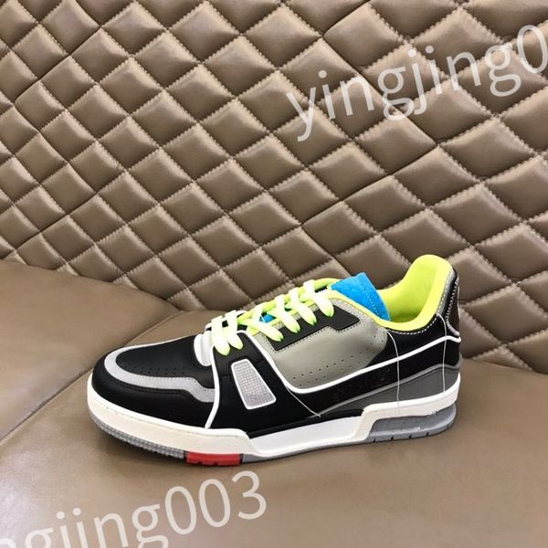 

new luxury designer woman shoe leather lace up men fashion platform sneakers white black mens womens casual shoes chaussures size 39-44 rd10